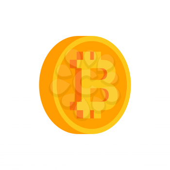 Bitcoin coin isolated. Crypto currency symbol. Virtual money sign. Vector illustration

