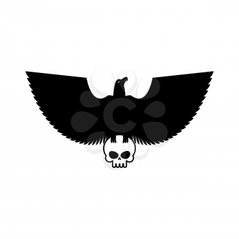 Eagle and skull template for emblem. Hawk logo. Vector illustration

