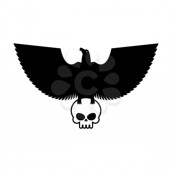 Eagle and skull template for emblem. Hawk logo. Vector illustration

