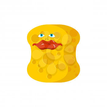sponge emoji good. Emotions happy yellow avatar sponge for cleansing