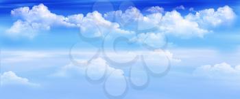 Clouds in a Blue Sky. Digital Painting, Illustration of a white stratus clouds under a blue sky.