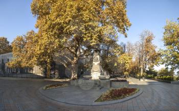 Odessa, Ukraine - 09.11.2018. Early autumn morning on Primorsky Boulevard in Odessa, Ukraine. Panoramic view