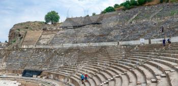 Ephesus, Turkey – 07.17.2019. The antique Great Theatre of Ephesus on a sunny summer day