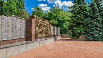 Svyatogorsk, Ukraine 07.16.2020.  Memorial of the Great Patriotic War on the Holy Mountains in Svyatogorsk or Sviatohirsk, Ukraine, on a summer day