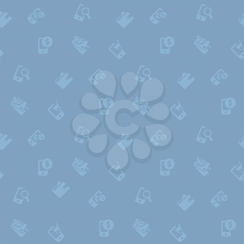 Ecommerce online shopping seamless background pattern vector illustration