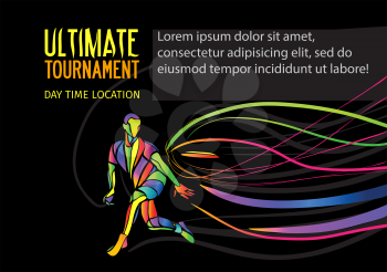 Ultimate sport, flying disc invitation poster or flyer background with empty space, banner template