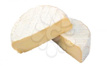 Brie cheese isolated on white background
