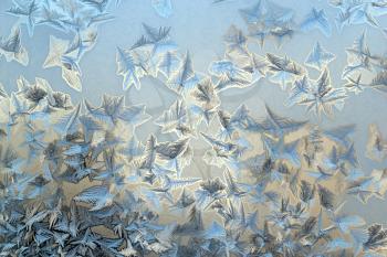 Ice pattern on a winter glass