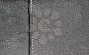 Natural leather texture with a stitch for background