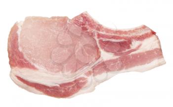 Pork chop slice isolated on a white background