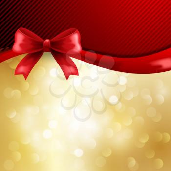 Holiday  gift cards with ribbons. Vector background