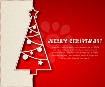 Vector illustration Christmas tree paper background. EPS 10