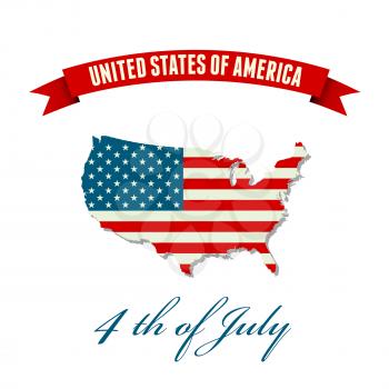 Independence day background. United States flag. USA flag. American symbol. USA map
