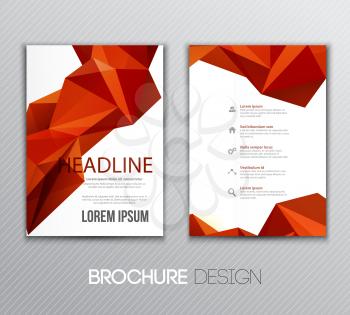 Abstract vector template design, brochure, flyer, page, leaflet, with colorful geometric triangular backgrounds
