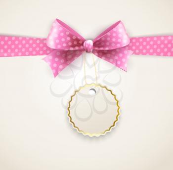 Vector  illustration isolated polka dots bow for greeting card