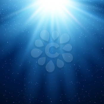 Vector  illustration Abstract magic light background. Blue color design with a burst