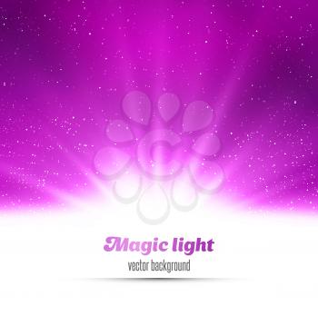 Abstract magic  light background. Purple holiday burst