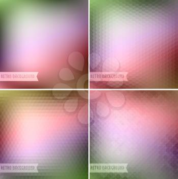 Vector illustration Retro colorful backgrounds collection