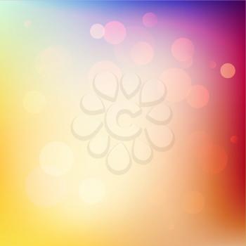 Vector illustration of soft colored abstract background. Summer bokeh light