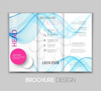 Vector illustration template leaflet design with color lines