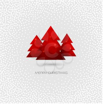 Christmas tree greeting card. Vector polygonal design