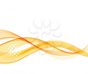 Abstract vector background with orange smooth color wave. Color wavy lines