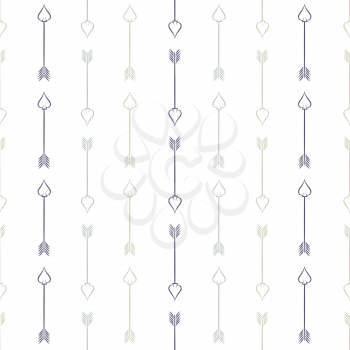 Boho seamless pattern with hand drawn arrows. Vector illustration