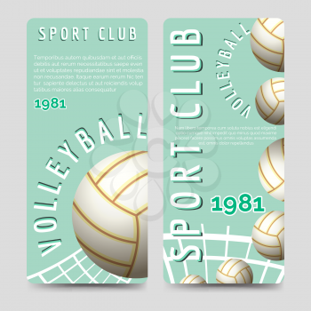 Volleyball sport club brochure flyers template vector