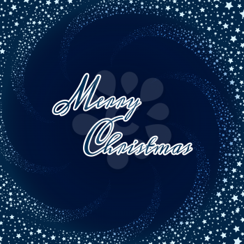 Christmas background with stars and lettering Merry Christmas. Vector illustration