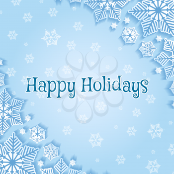 Holidays background with snowflakes. Christmas or new year wallpaper vector illustration