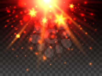 Star explosion yellow and orange on transparent background. Vector illustration