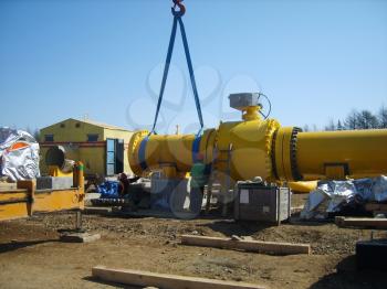 Platform of construction of pipelines. Booster pump station.