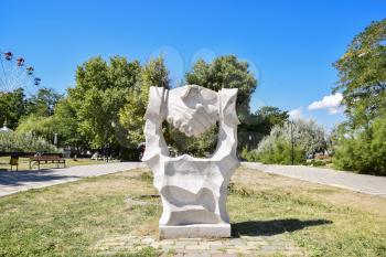 Sculpture handshake. Symbol of friendship and cooperation.