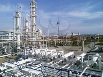 The oil refinery. Equipment for primary oil refining.                            