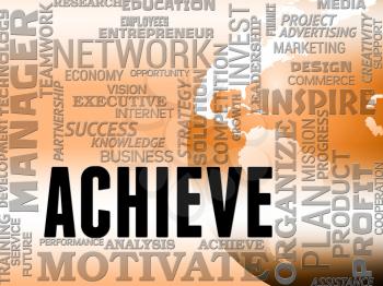 Achieve Words Showing Success Attainment And Achieving