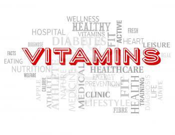 Vitamins Words Indicating Nutritional Supplements And Multivitamins