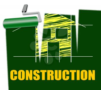 House Construction Indicating Real Estate And Building
