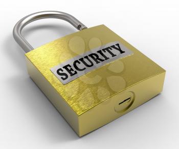 Security Padlock Representing Secure Privacy 3d Rendering