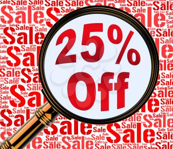 Twenty Five Percent Off Showing 25% Discount 3d Rendering