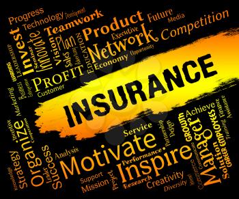 Insurance Words Representing Contract Covered And Policy