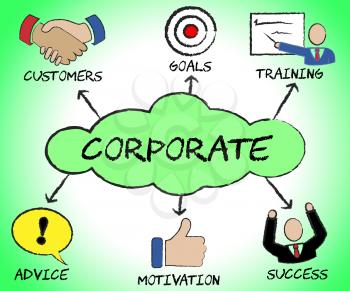 Corporate Symbols Indicating Professional Enterprise And Corporation