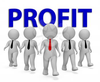 Profit Businessmen Showing Earnings Growth 3d Rendering