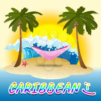 Caribbean Holiday Showings Tropical Vacation 3d Illustration