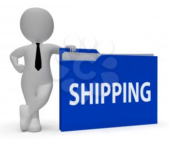 Shipping Folder Indicating Delivering Freight 3d Rendering