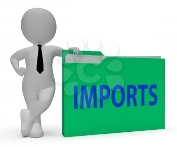 Imports Folder Representing Business Freight 3d Rendering