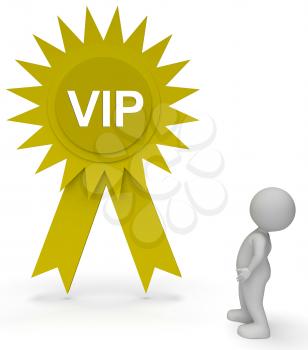 Vip Rosette Representing Very Important Person 3d Rendering
