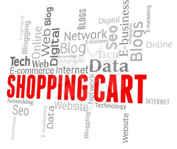 Shopping Cart Showing E-Commerce Www And Order