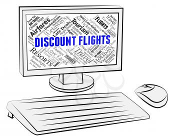 Discount Flights Indicating Reduction Internet And Clearance