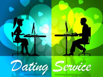 Dating Service Showing Web Site And Assist