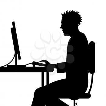 Man Online Indicating Web Site And Net